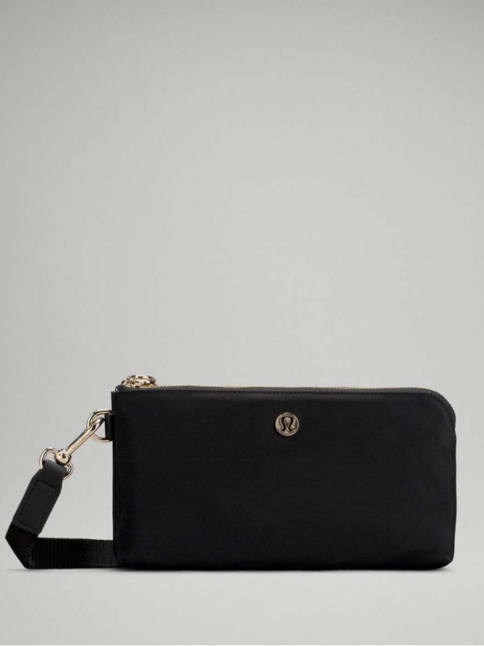 lululemon athletica Black Wristlet with Gold Accent